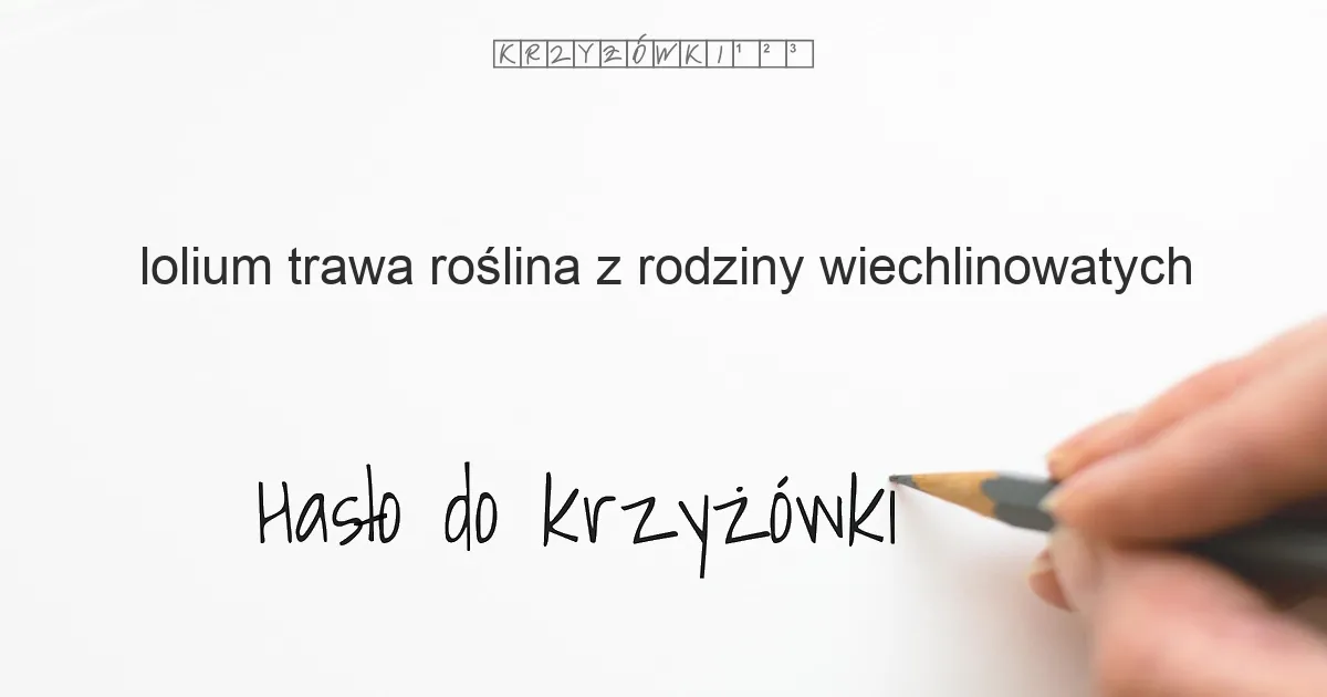 (Lolium), trawa, roślina z rodziny wiechlinowatych - krzyżówka - Hasło do krzyżówki (Lolium), trawa, roślina z rodziny wiechlinowatych - krzyżówka - Hasło do krzyżówki