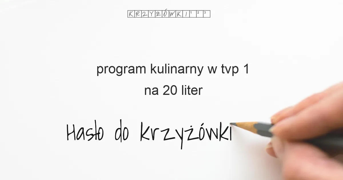 program kulinarny w tvp 1 - krzyżówka