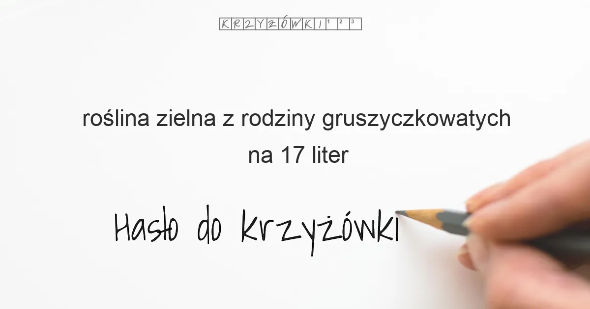 roślina zielna z rodziny gruszyczkowatych na 17 liter - Hasło do krzyżówki