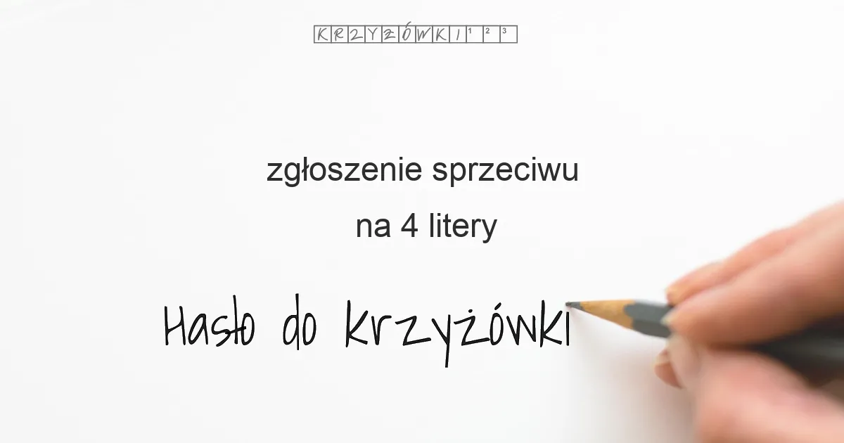 zgłoszenie sprzeciwu - krzyżówka